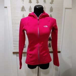 The North Face Pink Full Zip Fleece Hoodie Jacket XS